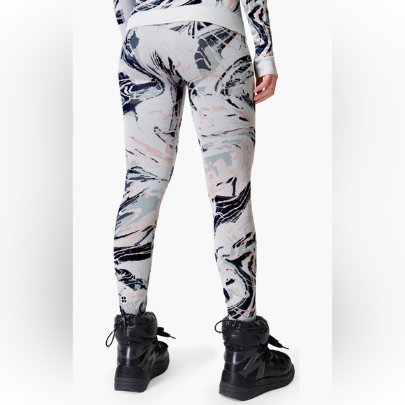 Sweaty Betty Base Layer Leggings in Blue Glacier Jacquard Size Small NWT - Picture 3 of 8